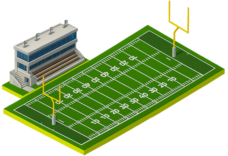 Isometric football field and stadium